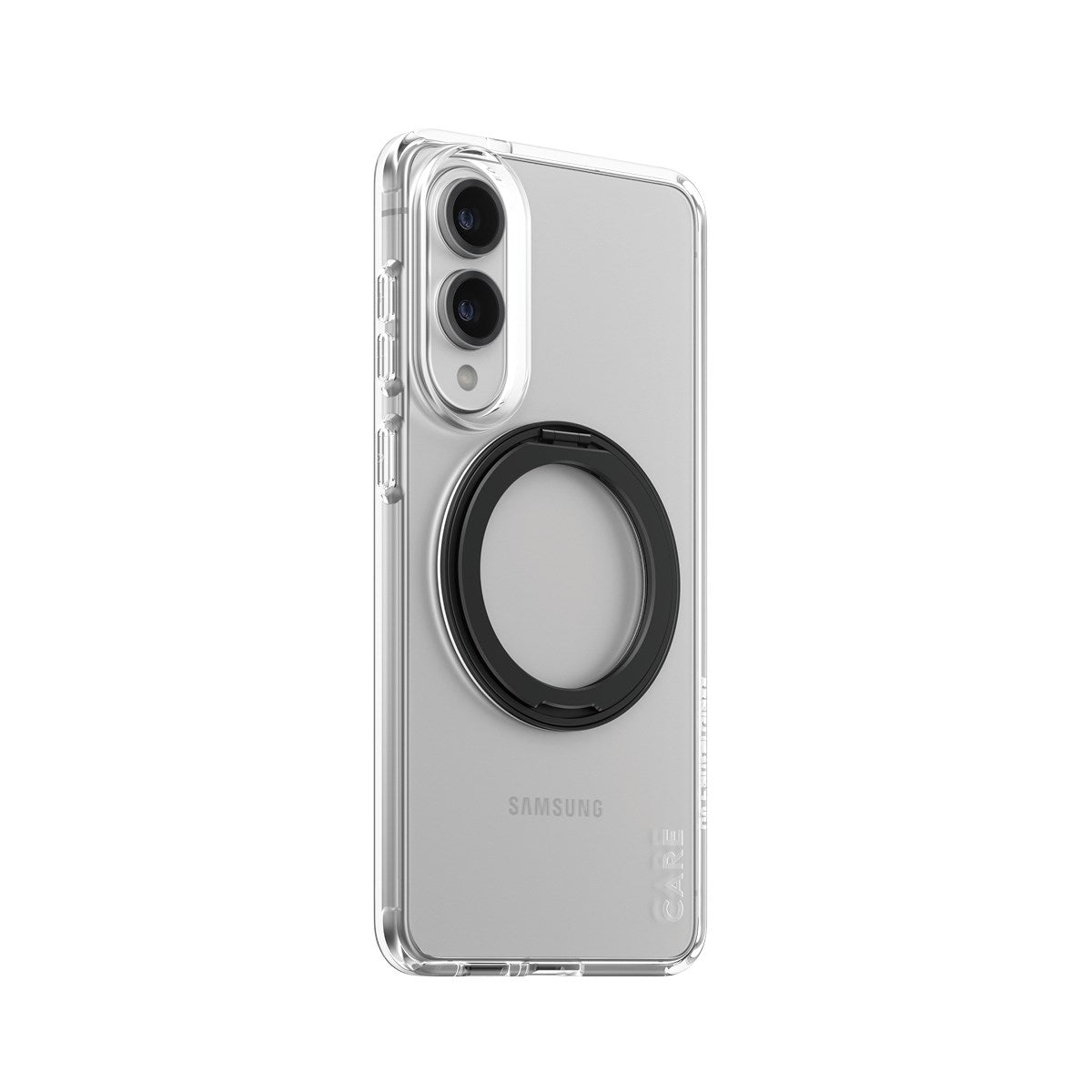 CARE by PanzerGlass® Feature Case Transparent m. Schwarz Kickstand & Qi Compatible Samsung Galaxy PS